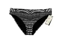 Kenneth Cole Bikini Bottom Womens Black White Patterned Swimwear Size Small