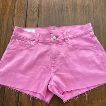 Gap Low Short Stride Hot Pink denim Shorts 29 8P Cut Off Frayed Hem NWOT Petite