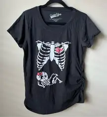 Halloween Gender reveal Maternity T-shirt Skeleton Ribcage Baby Pregnancy Tee