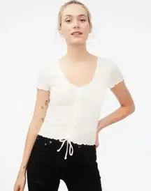 PacSun White Ruched Crop Top