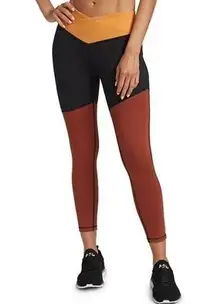 NWOT WeWoreWhat Colorblock Splice Legging Brown High Rise Crossover Waistband XL