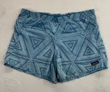 Patagonia Baggies Shorts Geometric‎ Print Lightweight Swim Beach Size S