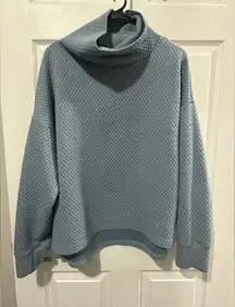 Nine West Women Size XL Light Blue Cowl Neck Long Sleeve Sweater Comfortable