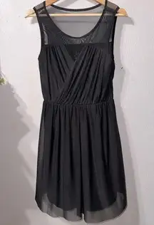 Jack Dress Size 8 Black with Sheer Shoulders