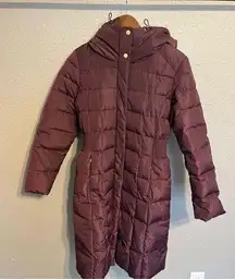 Women's Cole Haan Puffer Coat Size Small Burgundy