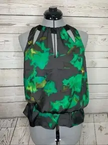 NWT Kenneth Cole High Neck Elastic Waist Blouse