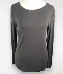 Liquid Jersey Long Sleeve Top Black Small