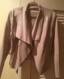 Leather Beige Moto jacket 