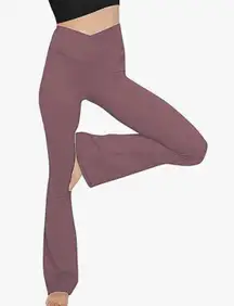 Pink Crossover Flare Leggings