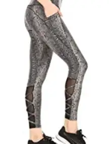 Shosho  Gray Snake Print Butt Sculpting Tummy Control Four-Way Stretch Leggings