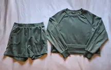 Danskin Teal Ribbed Lounge Set XS | Soft Long Sleeve Top & Shorts