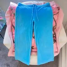 y2k blue velour track pants