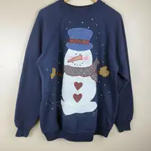 Vintage Hanes Sport Christmas Sweater Large Snowman – Unisex