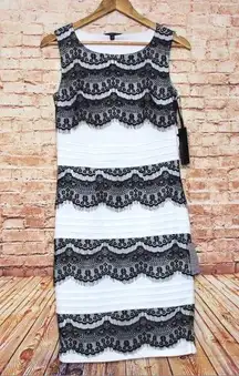 Felicity & Coco | White Black Lace Bodycon Dress