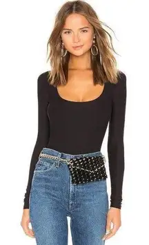 ALIX NYC Sullivan Bodysuit in Black Medium Womens Long Sleeve Top