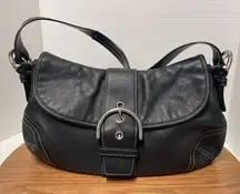 Coach  Black Y2K Vtg Mini Baguette SoHo Leather Shoulder Purse Bag