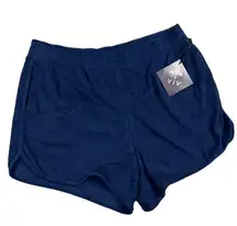 Ava & Viv Women's Plus Size Dark Blue Loop Terry Shorts - Size 1X - NWT