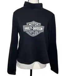 Harley-Davidson Motorclothes Black Bar & Shield Logo Mock Neck Sweatshirt Size L