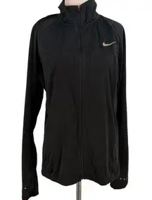 Nike Shield Running Black Full Zip Up Jacket Size Large