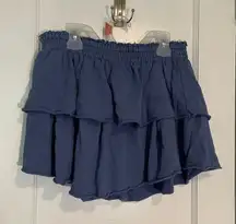 Aerie Blue Ruffled Mini Skirt