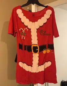 Santa Screen Print Tunic Dress NWOT