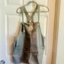 Chic LIGHT GRAY (not black) Women's Overalls with Tie Bib Front and Pockets