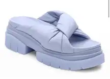 ASH Blue periwinkle Shilo Leather Slide Sandals size 37/ US 7