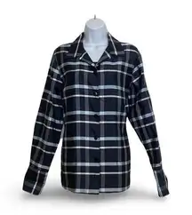 Sag Harnor Satin Plaid Button Down
