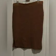 Simply Vera Vera Wang Crocheted Brown Midi Skirt XXL