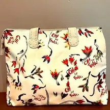 Chi By Carlos Falchi Floral Graphic Print Purse Market Bag Travel ToteLarge