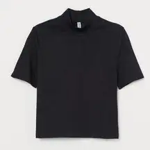 H&M- Black short sleeve turtleneck top Size M