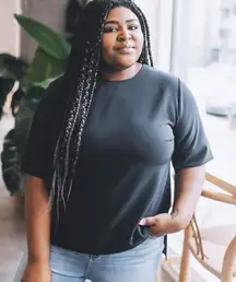 Brass Clothing Womens 1X Nonstop Top Black Wardrobe Essential Capsule Minimalist