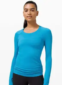 Lululemon Long Sleeve Swiftly Top Teal Color Size 10