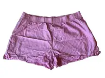Primark Pink Striped High Waist Women's Pajama Shorts