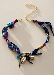 Free People Ariana Ost Alpha Choker in Navy NWT Shell Bohemian Gypsy Necklace