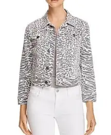 Current/Elliott Leopard Tiger Black Gray White Jean Jacket Size 0