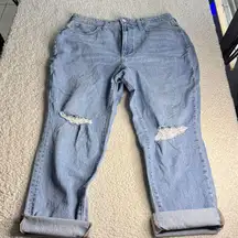 Madewell The Curvy Perfect Vintage Jean Distressed Light Blue Boyfriend Fit