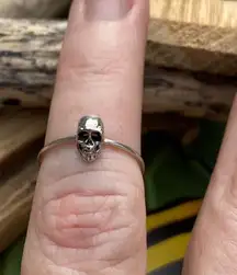 Sterling Silver Skull With Hollow Eyes Ring Sizes 5,6,8,9