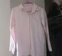 Victoria's Secret vertical stripe sleep shirt top in pink and white size XS.