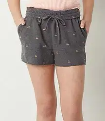 Arizona NWT  Gray Cherry Print Mid Rise Soft Shorts Cotton Pajama Juniors New