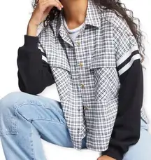Forever21 Women’s Reworked Plaid Combo Flannel Shirt Size Large