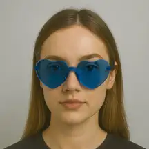 Vintage Trendy Blue Heart-Shaped Sunglasses Unisex