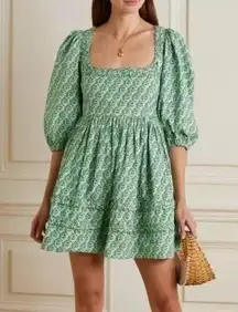 Rhode Daya Mini Dress in Green 6 Womens Floral Cocktail