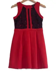 Red Black Lace A-Line Dress Size Medium NWT New with Tags