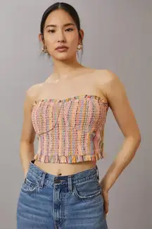 Anthropologie Pilcro Rainbow Smocked‎ Tube Top