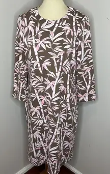 NWT J. McLaughlin Sophia Dress in‎ Brown Pink Bamboo Grove Catalina Cloth XL