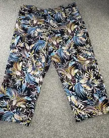 Gloria Vanderbilt Amanda Capri Pants Womens 14W Denim Soft Touch Palm Jungle -14