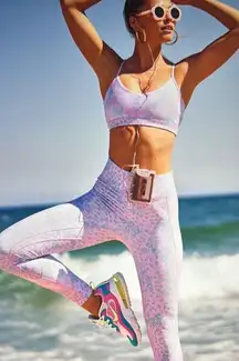 LoveShackFancy X Bandier Mixed Print Leggings and Sports Bra Set