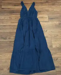 Roller Rabbit Cotton Maxi Dress Navy Blue Small