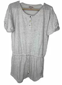 Juicy Couture Large Ivory Heather Tie Waist Mini Dress Y2K Vacation Beach Resort